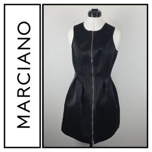 Marciano Black Sleeveless Fit & Flare Zip Front Dress Size M